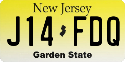 NJ license plate J14FDQ
