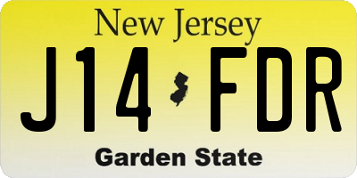 NJ license plate J14FDR