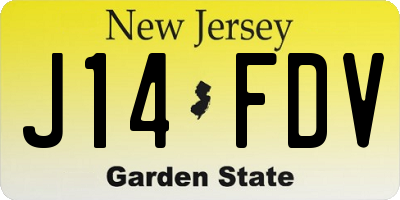 NJ license plate J14FDV