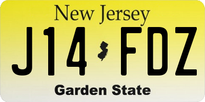 NJ license plate J14FDZ
