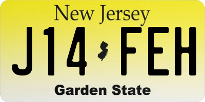 NJ license plate J14FEH