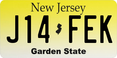 NJ license plate J14FEK