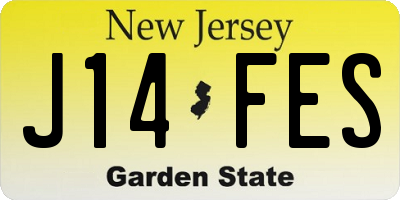 NJ license plate J14FES