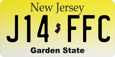 NJ license plate J14FFC