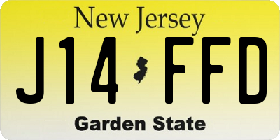 NJ license plate J14FFD