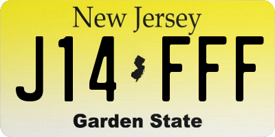 NJ license plate J14FFF