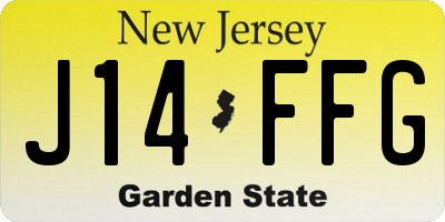 NJ license plate J14FFG
