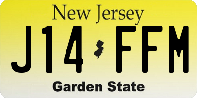 NJ license plate J14FFM