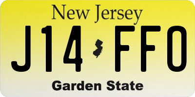 NJ license plate J14FFO