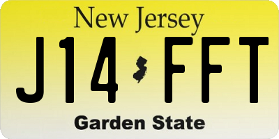 NJ license plate J14FFT