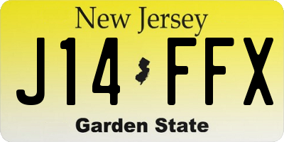 NJ license plate J14FFX