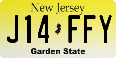 NJ license plate J14FFY