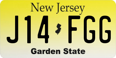NJ license plate J14FGG