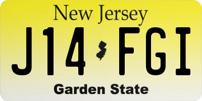 NJ license plate J14FGI