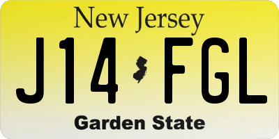 NJ license plate J14FGL