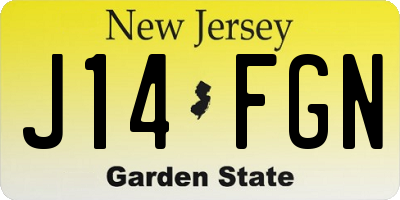 NJ license plate J14FGN