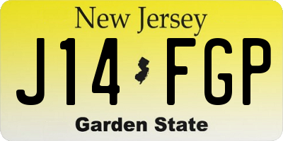 NJ license plate J14FGP
