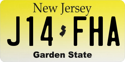 NJ license plate J14FHA