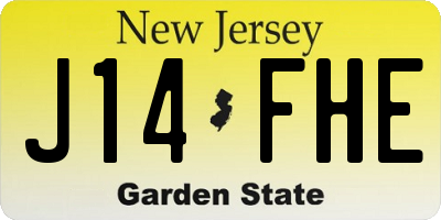 NJ license plate J14FHE