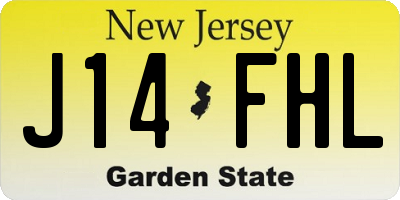 NJ license plate J14FHL