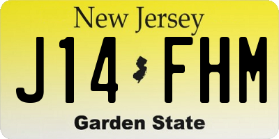 NJ license plate J14FHM
