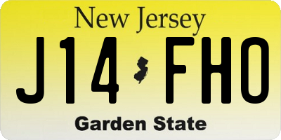 NJ license plate J14FHO