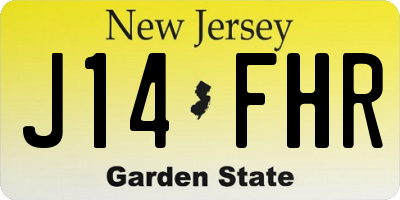 NJ license plate J14FHR