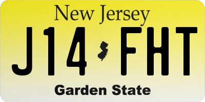 NJ license plate J14FHT