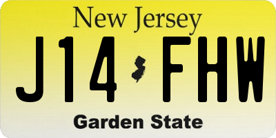 NJ license plate J14FHW
