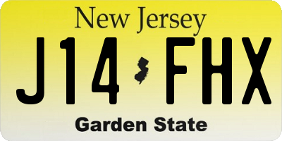 NJ license plate J14FHX
