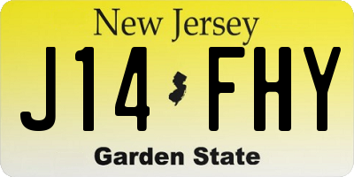 NJ license plate J14FHY