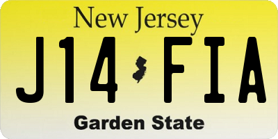 NJ license plate J14FIA
