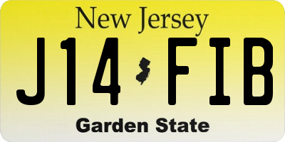 NJ license plate J14FIB