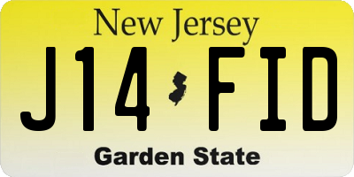 NJ license plate J14FID