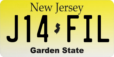 NJ license plate J14FIL
