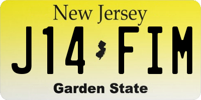 NJ license plate J14FIM