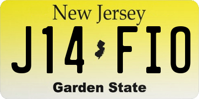 NJ license plate J14FIO