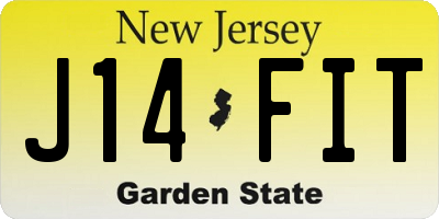 NJ license plate J14FIT