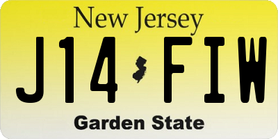 NJ license plate J14FIW