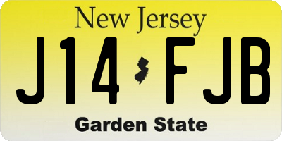 NJ license plate J14FJB