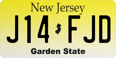NJ license plate J14FJD