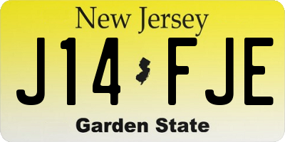 NJ license plate J14FJE