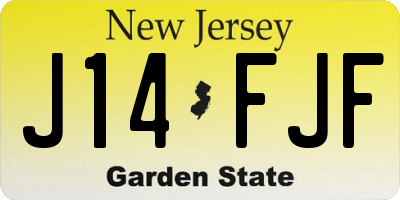 NJ license plate J14FJF