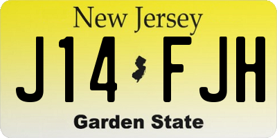 NJ license plate J14FJH