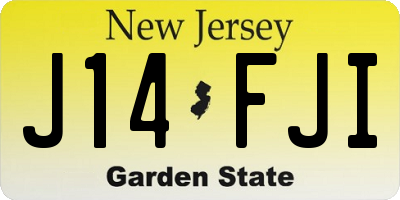NJ license plate J14FJI