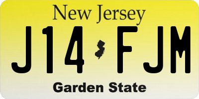 NJ license plate J14FJM
