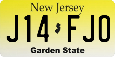NJ license plate J14FJO