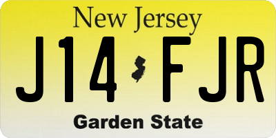NJ license plate J14FJR