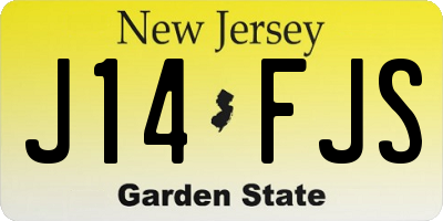 NJ license plate J14FJS