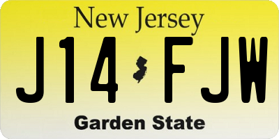 NJ license plate J14FJW